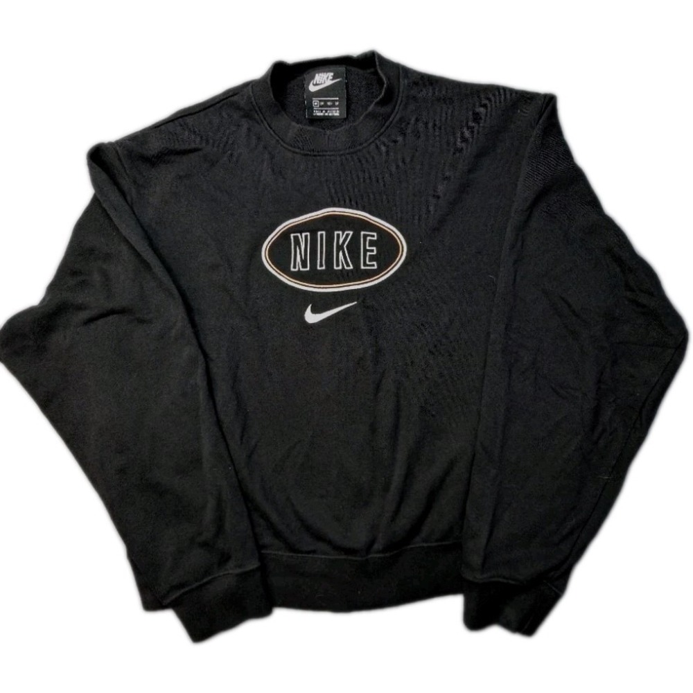 Nike‎ Sweatshirt Womens  Size XS Black Varsity Sportswear Logo Pullover